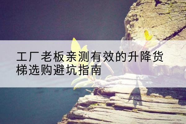 潮安升降货梯怎么选-工厂老板亲测有效的升降货梯选购避坑指南