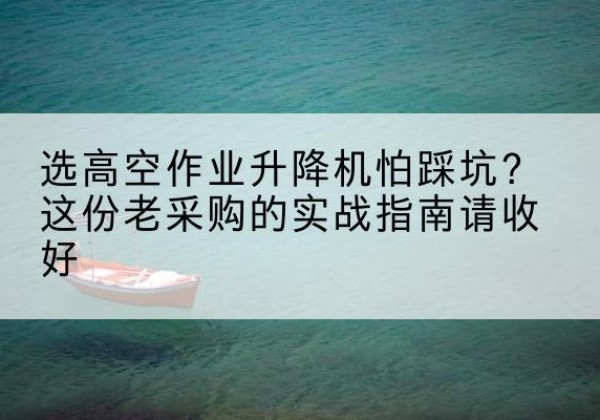 潮安高空作业升降机厂家推荐-选高空作业升降机怕踩坑？这份老采购的实战指南请收好